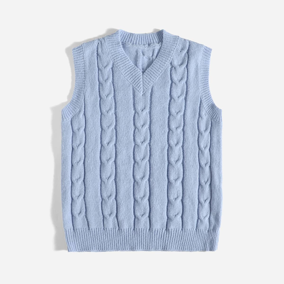 

Cable Knit Sweater Vest, Baby blue