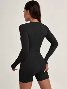 SHEIN With My Calm Snel drogende naadloze sportset met hoge stretch en gaten, trainingsset, outfitset, trainingsset voor dames, sportschooloutfit voor dames
