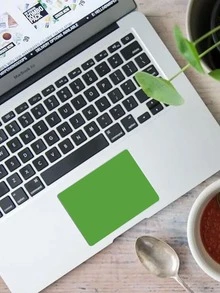 1sheet Plain Laptop Touchpad Sticker - Green - View 4