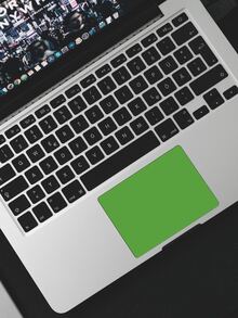 1sheet Plain Laptop Touchpad Sticker - Green - View 7