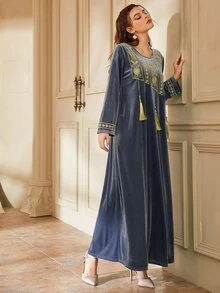 Al Najma 土耳其長袍和阿拉伯傳統長衫 - 灰色 - 查看 3