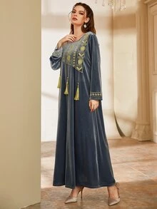 Al Najma 土耳其長袍和阿拉伯傳統長衫 - 灰色 - 查看 4