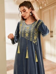 Al Najma 土耳其長袍和阿拉伯傳統長衫 - 灰色 - 查看 6