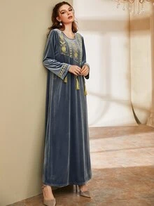 Al Najma 土耳其長袍和阿拉伯傳統長衫 - 灰色 - 查看 7