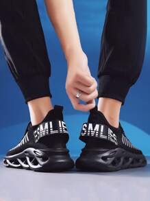 Giày Thể Thao Nam Lưới Thể Dục Giày Thể Thao Thông Thường Giày Chạy Bộ Chống Trơn Trượt Giày Thể Thao Thời Trang Thời Trang Đi Bộ Giày Thể Thao Đi Bộ Đường Dài - màu đen - Xem 3