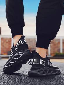 Giày Thể Thao Nam Lưới Thể Dục Giày Thể Thao Thông Thường Giày Chạy Bộ Chống Trơn Trượt Giày Thể Thao Thời Trang Thời Trang Đi Bộ Giày Thể Thao Đi Bộ Đường Dài - màu đen - Xem 4