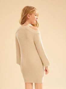 SHEIN 女孩挖肩燈籠袖不附腰帶毛衣洋裝