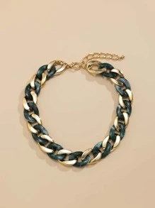 雙色鏈條樣式項鍊 - 彩色 - 查看 4