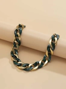 雙色鏈條樣式項鍊 - 彩色 - 查看 2