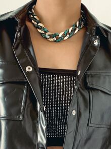 雙色鏈條樣式項鍊 - 彩色 - 查看 6