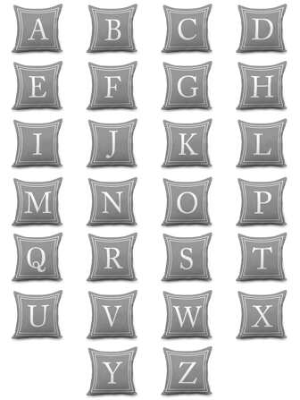 1pc Alphabet Graphic Cushion Cover Without Filler,Modern Fabric Washable Decorative Square Pillowcase  For Bedroom And Living Room