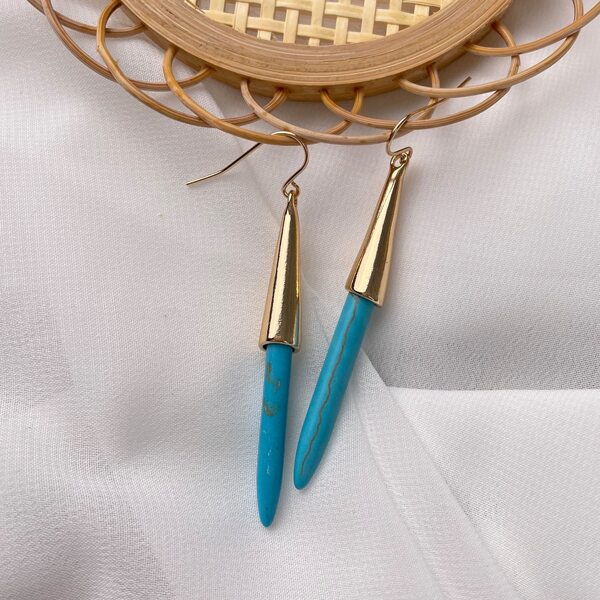 

Simple Stone Drop Earrings, Blue