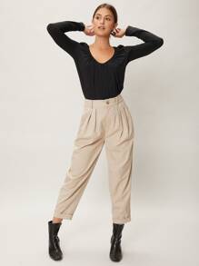 SHEIN EZwear Áo thun Đã thu thập Scoop Cổ - màu đen - Xem 6