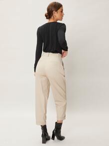 SHEIN EZwear Áo thun Đã thu thập Scoop Cổ - màu đen - Xem 9