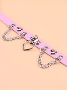 Heart Decor Choker - Pink - View 2