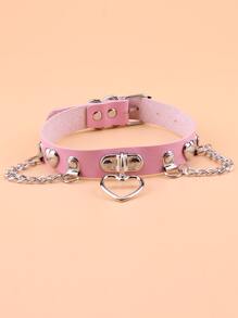 Heart Decor Choker - Pink - View 4