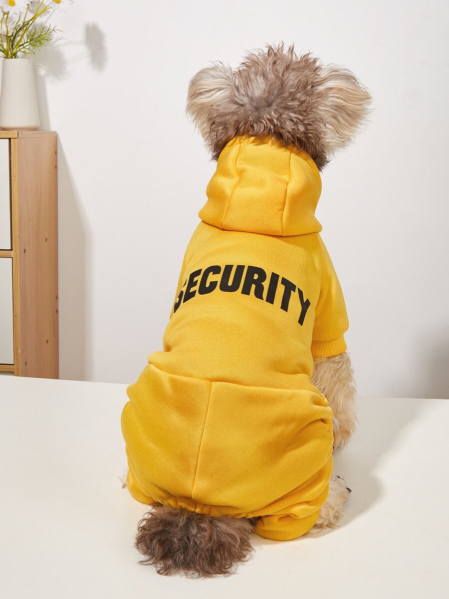 字母圖案寵物連身褲 - 黃色 - 查看 1