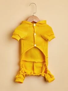 字母圖案寵物連身褲 - 黃色 - 查看 2