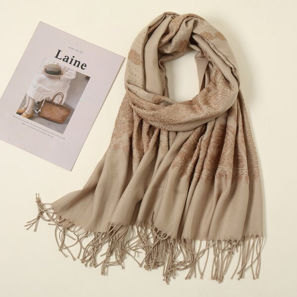 

Tassel Decor Scarf, Multicolor