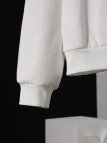 CalicoStarStudio Cartoon Graphic Drop Shoulder Sweatshirt - White - View 5