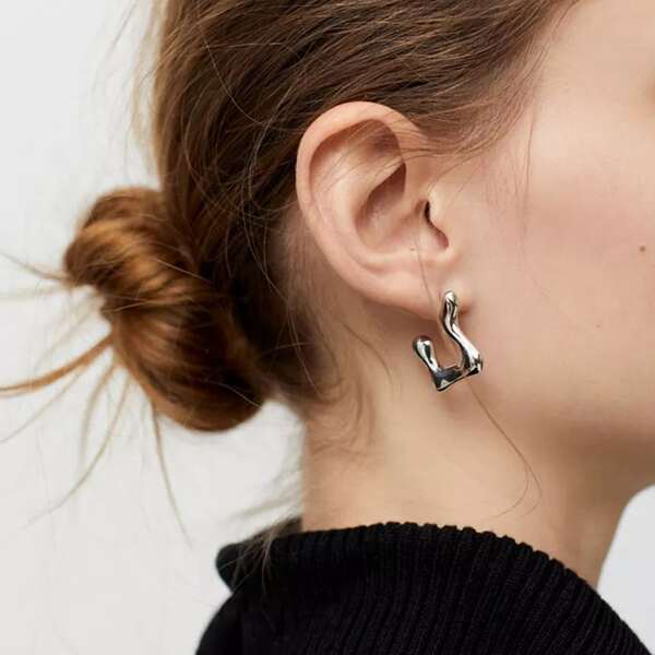 

Simple Solid Earrings, Silver