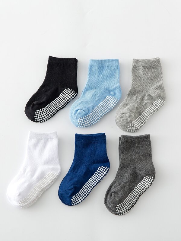 6pairs Toddler Boys Simple Crew Socks
