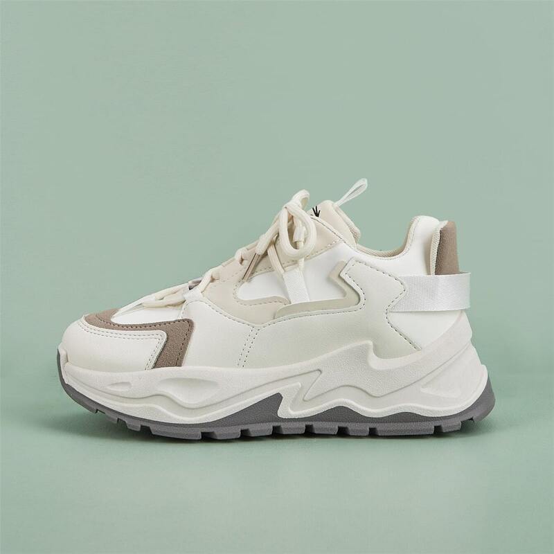 

Lace Up Front Chunky Sneakers, Beige