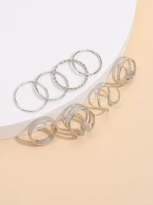 8 chiếc nhẫn đơn giản - Bạc - Xem 2