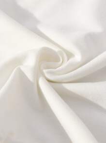 SHEIN Unity Áo chui đầu Đồ họa Trái tim & Chữ cái Tương phản Vải len vuông Tay áo - trắng - Xem 4