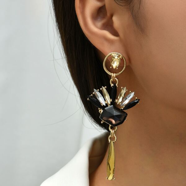 

Rhinestone Decor Drop Earrings, Multicolor
