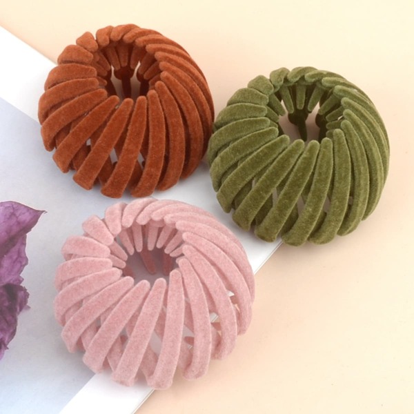 

3pcs Solid Hair Accessories, Multicolor