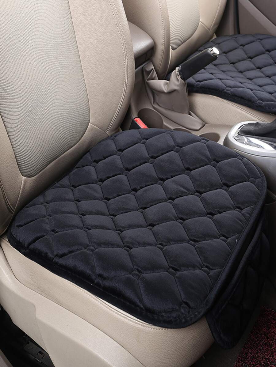 1pc Plush Plaid Warm Seat Cushion Pads Available for Truck Front and