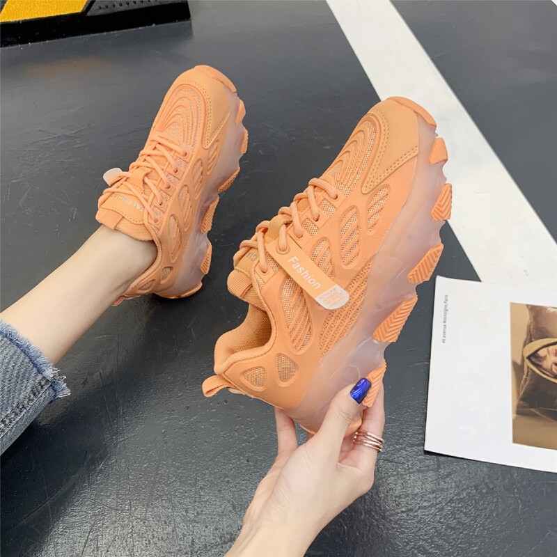 

Lace Up Front Mesh Panel Sneakers, Orange