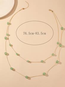 亞克力裝飾多層次項鍊 - 綠色 - 查看 2