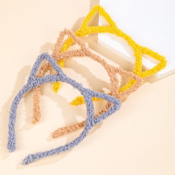 

3pcs Toddler Girls Ears Decor Headband, Multicolor
