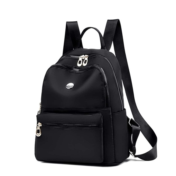

Metal Decor Pocket Front Backpack, Black