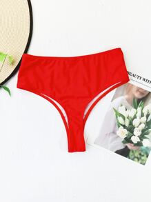 Đáy Bikini Nữ màu trơn Gợi cảm - Đỏ - Xem 3