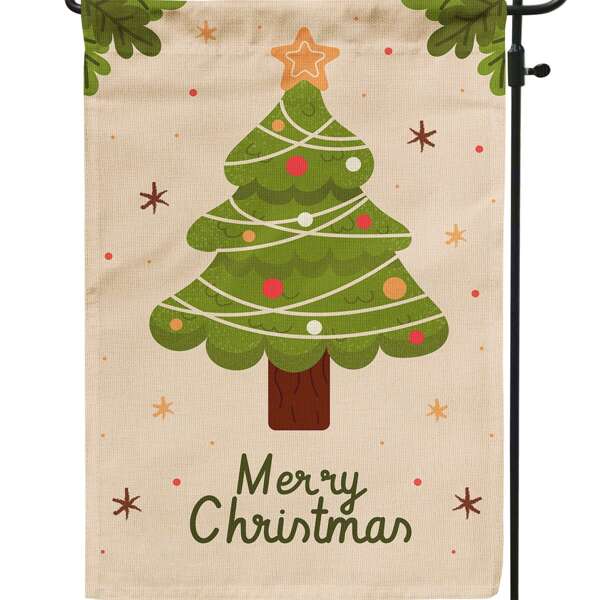 

Christmas Tree Print Garden Flag, Multicolor