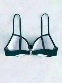 Áo Tops Bikini Nữ màu trơn Gợi cảm - Màu xanh ngọc - Xem 2