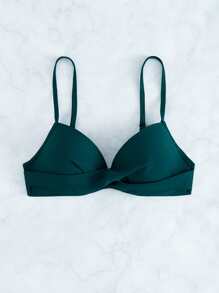 Áo Tops Bikini Nữ màu trơn Gợi cảm - Màu xanh ngọc - Xem 3