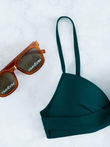 Áo Tops Bikini Nữ màu trơn Gợi cảm - Màu xanh ngọc - Xem 4