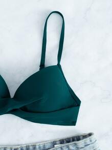 Áo Tops Bikini Nữ màu trơn Gợi cảm - Màu xanh ngọc - Xem 5