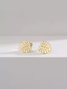 Bông tai stud Lá cây - Vàng - Xem 1
