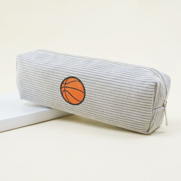 

Basketball Print Pencil Bag, Light grey