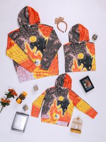 男孩1入組火圖案連帽衫