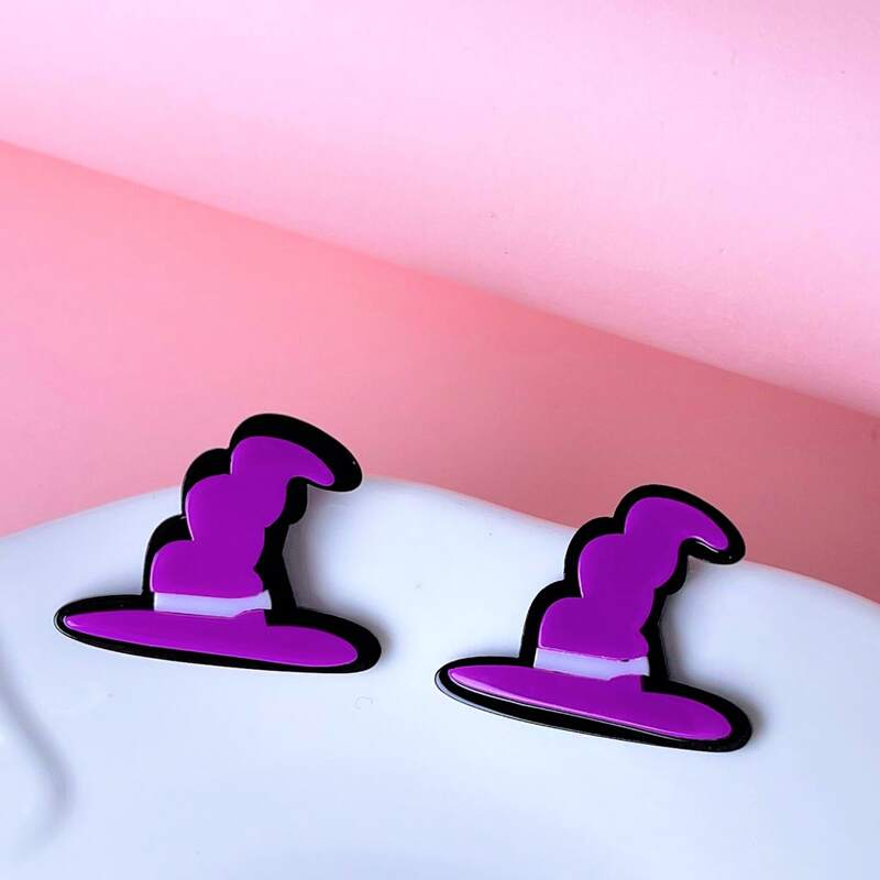 

Magic Hat Drop Earrings, Purple