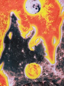 男孩1入組火圖案連帽衫