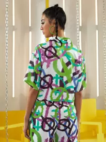 Jojee Apparel 筆刷圖案前口袋襯衫