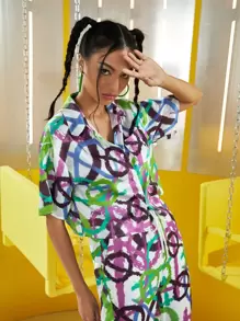 Jojee Apparel 筆刷圖案前口袋襯衫