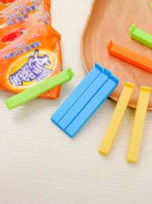 3pcs Random Color Portable New Kitchen Storage Food Snack Seal, Sealing Bag Clips, Sealer Clamp, Plastic Tool Kitchen Accessory - Multicolor - View 3